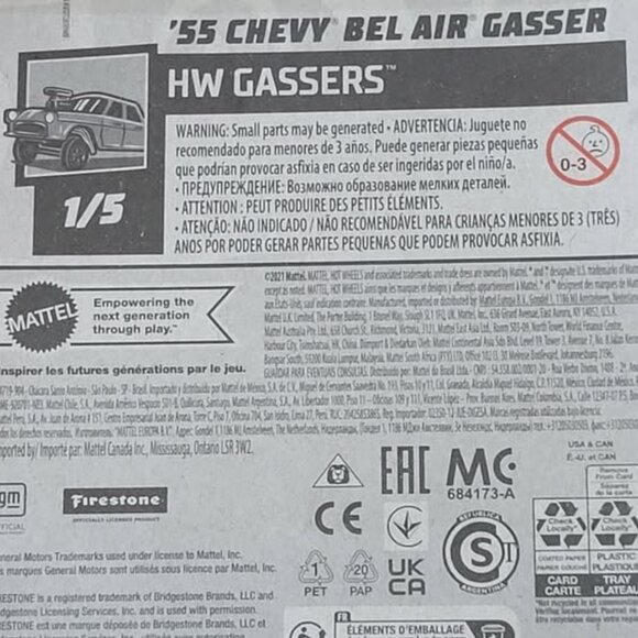 2021 HOT WHEELS, '55 CHEVY BEL AIR GASSER, #1, MINT IN THE PACKAGE!!! - Picture 3 of 3